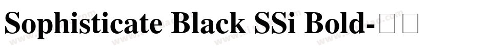 Sophisticate Black SSi Bold字体转换